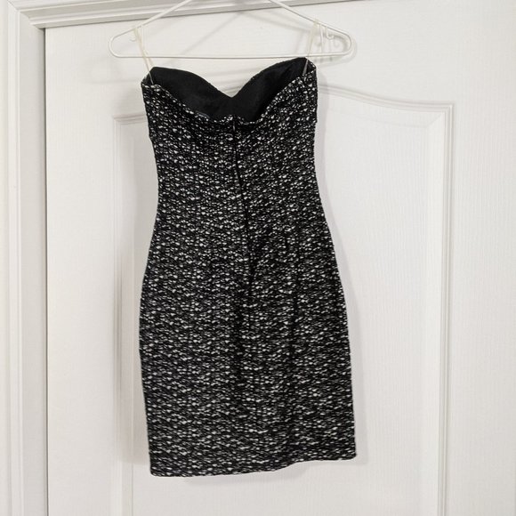 Black & White Lace Bodycon Strapless Mini Dress XS - Picture 4 of 4